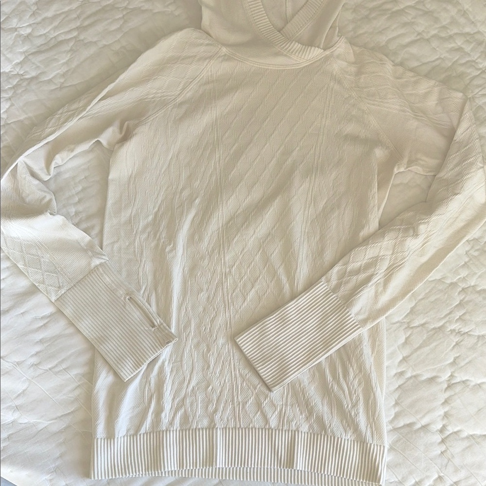 Lululemon long sleeve with hood cable knit design